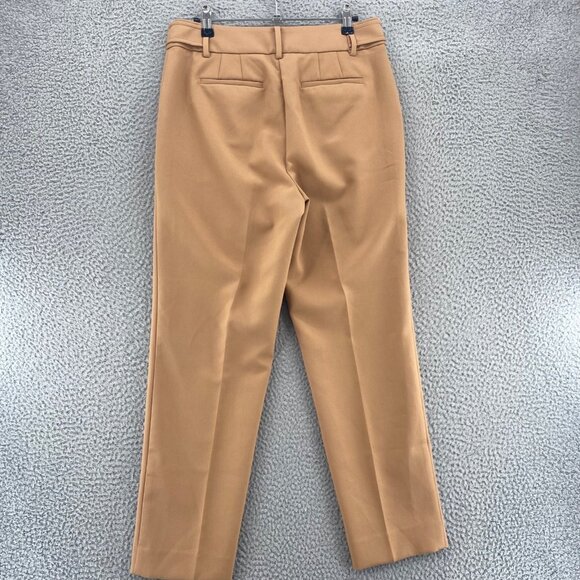 Talbots Pants Womens 4 Brown Stretch Pleated Tapered Leg Pockets Office Career - Picture 3 of 11
